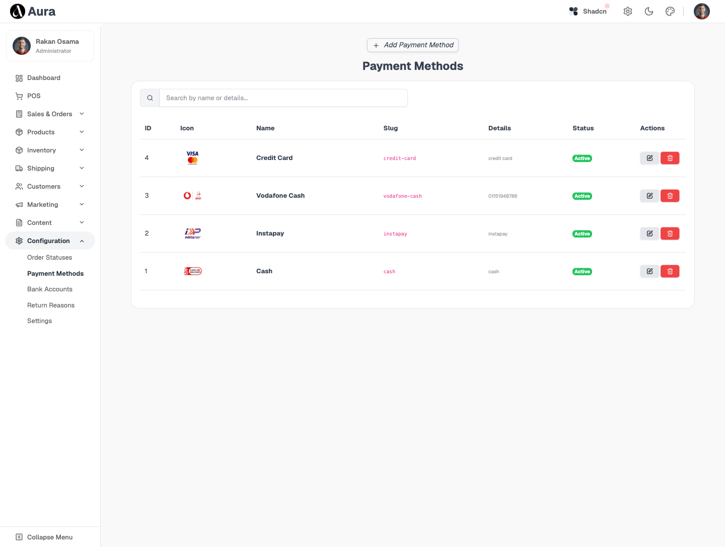 Payment Methods