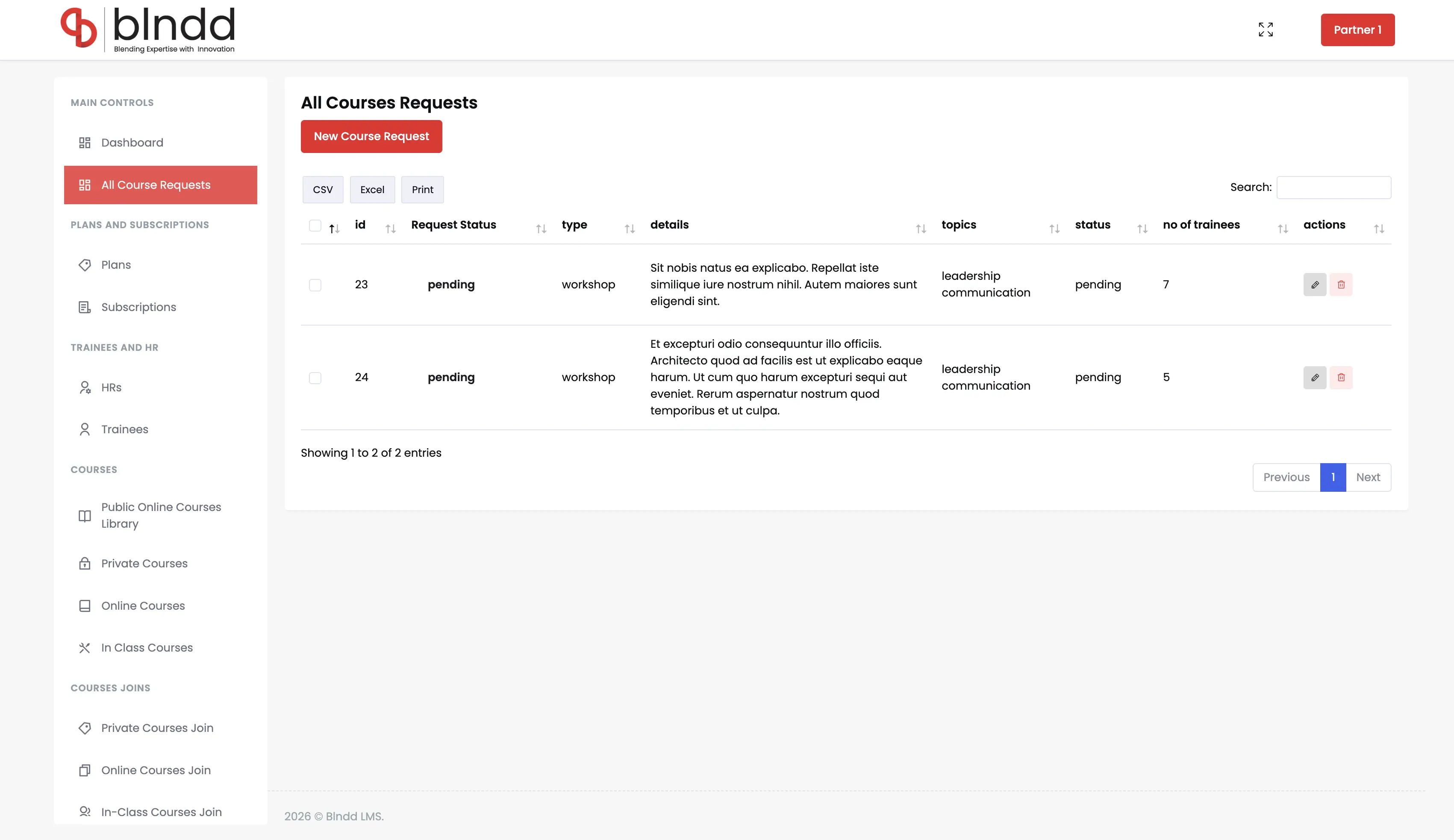 Course Requests