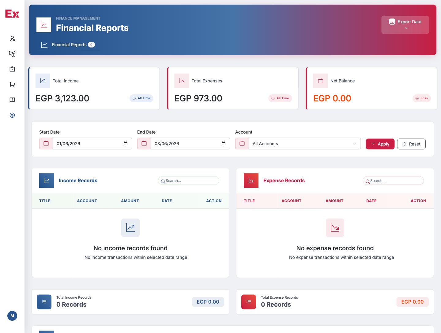 ExCraft accounting reports
